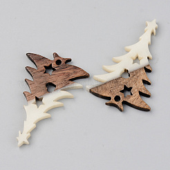 Opaque Resin & Walnut Wood Pendants&nbsp;RESI-S389-018A-C04