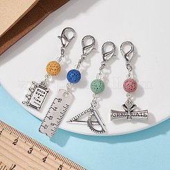 4Pcs 4 Styles Tibetan Style Alloy Pendant Decorations&nbsp;HJEW-JM01707