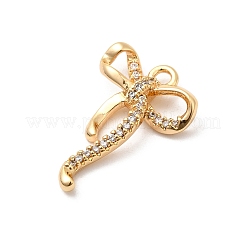 Brass Micro Pave Cubic Zirconia Pendants&nbsp;KK-F916-14G