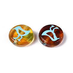 Painted Transparent Acrylic Beads&nbsp;OACR-T029-03B