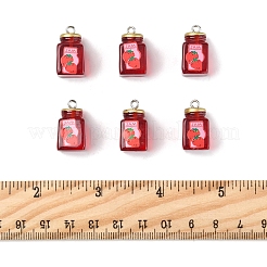 15Pcs Strawberry Jam Resin Pendants&nbsp;RESI-FS0002-15