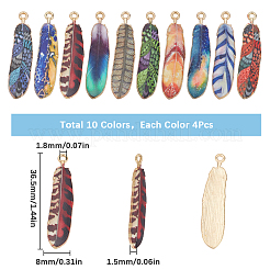 40Pcs 10 Colors Rack Plating Alloy Pendants&nbsp;FIND-SC0009-91