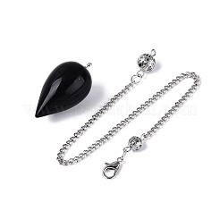 Natural Obsidian Dowsing Pendulum Pendants&nbsp;AJEW-N005-02I