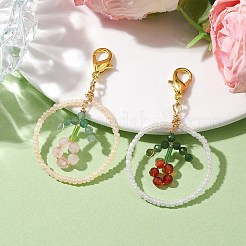Ring Handmade Glass Seed Beads Pendant Decorations&nbsp;HJEW-MZ00067