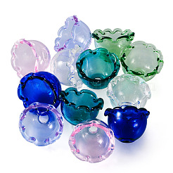 12Pcs 6 Colors Transparent Glass Bead Cap&nbsp;GLAA-TA0002-06
