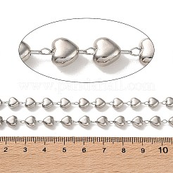 Brass Heart Link Chains&nbsp;KK-P351-01P