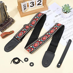Polyester & PU Leather Adjustable Guitar Shoulder Strap&nbsp;AJEW-CL0004-75B