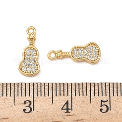 Brass Micro Pave Clear Cubic Zirconia Charms&nbsp;KK-B160-20G