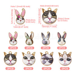 16Pcs 8 Style Rack Plating Alloy Enamel Pendants&nbsp;ENAM-TA0001-48