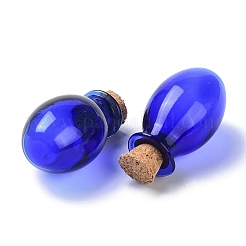 Oval Glass Cork Bottles Ornament&nbsp;X1-AJEW-O032-03B
