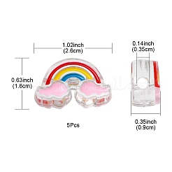 5Pcs Transparent Acrylic Enamel Beads&nbsp;OACR-YW0001-31A