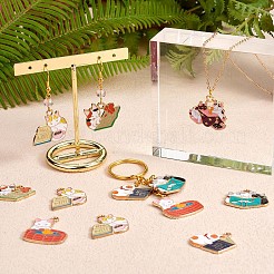 24Pcs Enamel Cat Charm Pendant Cute Alloy Enamel Animal Charm Cat Pendant Mixed Shape for Jewelry Necklace Bracelet Earring Making Crafts&nbsp;JX341A