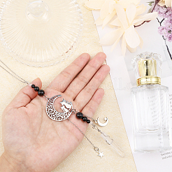 Natural Black Onyx Pendant Decorations&nbsp;PALLOY-PH01588