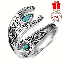 Moon with Teardrop Alloy with Resin Adjustable Cuff Rings&nbsp;FS-WG41F5F-01