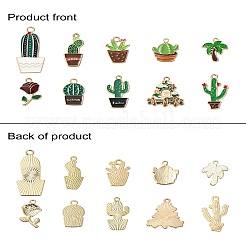 10Pcs 10 Styles Plant Alloy Enamel Pendants&nbsp;ENAM-YW0004-09