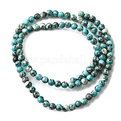 Synthetic Silver Line Turquoise Beads Strands&nbsp;G-L617-D03-4mm