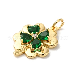 Rack Plating Brass Micro Pave Cubic Zirconia Pendants&nbsp;KK-U022-11B-G