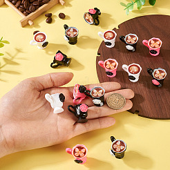 16Pcs 4 Colors Resin Coffee Model Ornaments&nbsp;AJEW-TA0002-79