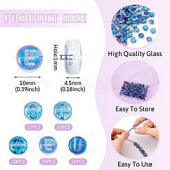 100Pcs 5 Styles Transparent Electroplated UV Plating Glass Beads&nbsp;GLAA-TA0003-19B