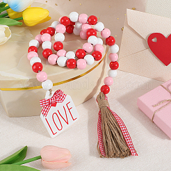 Wooden Beads Pendant Decorations&nbsp;AJEW-WH20020-109B