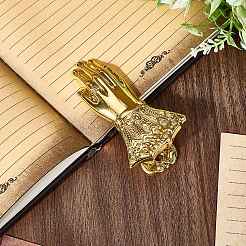 Alloy Hand Shaped Bookmark Clip&nbsp;AJEW-CP0006-94B-G