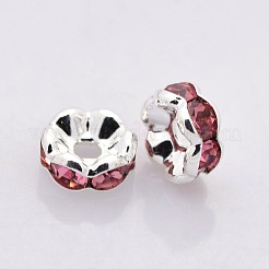 Brass Rhinestone Spacer Beads&nbsp;RB-A014-L6mm-23S