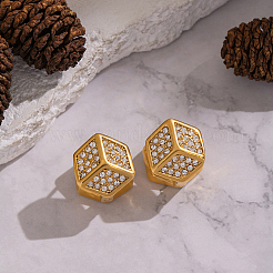 Cube 304 Stainless Steel Hoop Earrings&nbsp;EU5379