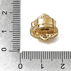 Brass Micro Pave Clear Cubic Zirconia Slide Charms&nbsp;CU-CBA4292-01G