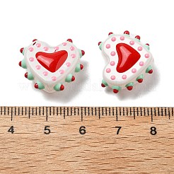 Baking Paint Glass Bumpy Beads Heart&nbsp;LAMP-V001-07D