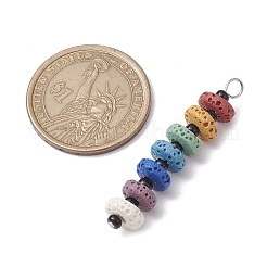 Chakra Natural Lava Rock Dyed Beaded Pendants&nbsp;PALLOY-JF02545-01