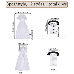 3 Sets Organza & Cloth Bride and Groom Wine Bottle Cover&nbsp;AJEW-CP0001-48