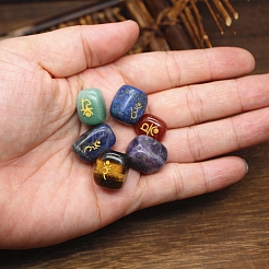 Natural Gemstone Tumbled Stone with Engraved Sanskrit&nbsp;PW-WG5DDC3-01