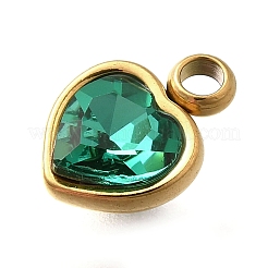 304 Stainless Steel with Rhinestone Pendants&nbsp;STAS-Q346-01G-08