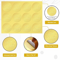 34 Sheets Self Adhesive Gold Foil Embossed Stickers&nbsp;DIY-WH0509-008