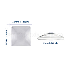 Transparent Glass Square Cabochons&nbsp;GGLA-A001-30mm