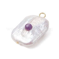 Gemstone & Baroque Pearl Keshi Pearl Pendants&nbsp;PALLOY-JF02916