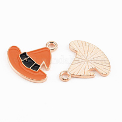 Light Gold Tone Alloy Enamel Pendants&nbsp;ENAM-T018-19B