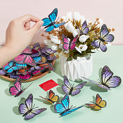 4 Sets 4 Colors PVC Artifical Butterfly Wall Decorations&nbsp;DIY-NB0012-50