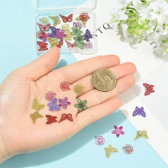 40Pcs 10 Styles Spray Paint 430 Stainless Steel Pendants&nbsp;STAS-FS0002-19