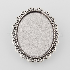 Vintage Alloy Brooch Cabochon Bezel Settings&nbsp;PALLOY-O038-41AS