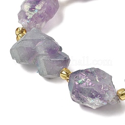 Electroplated Raw Rough Natural Amethyst Beads Strands&nbsp;G-Z131-J02-11