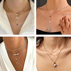 10Pcs 304 Stainless Steel Cable Chain Necklaces&nbsp;NJEW-YW0001-25G