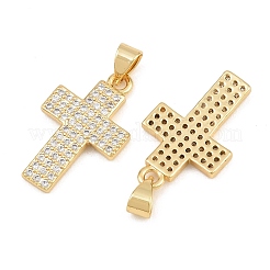 Brass Micro Pave Clear Cubic Zirconia Pendants&nbsp;CU-CBADC6C-05G-01