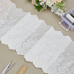 5 Yards Cotton Embroidered Flower Fabrics&nbsp;DIY-FG0008-61