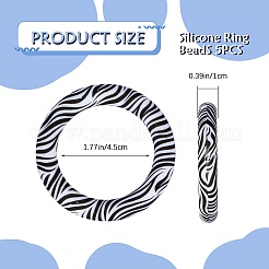 5Pcs Ring Food Grade Eco-Friendly Silicone Focal Beads&nbsp;JX894H