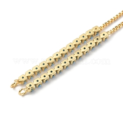 Brass Micro Pave Cubic Zirconia Box Chain Slider Bracelet Makings&nbsp;KK-P233-10G