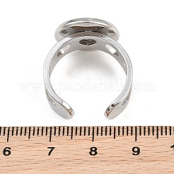 Hollow Heart 304 Stainless Steel Cuff Ring Components&nbsp;SA-CBA82C8-02D-P