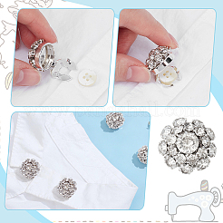 6Pcs Brass Rhinestone Cufflinks&nbsp;FIND-NB0007-40P