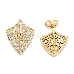 Brass Micro Pave Cubic Zirconia Stud Earrings for Women&nbsp;EJEW-E310-12G-02
