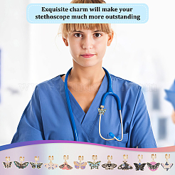 12Pcs Alloy Enamel Stethoscope Pendant Decorations&nbsp;HJEW-OC00165
